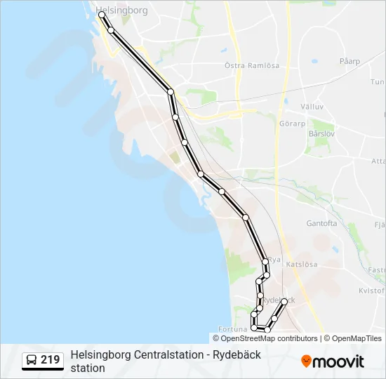 219 Bus Line Map