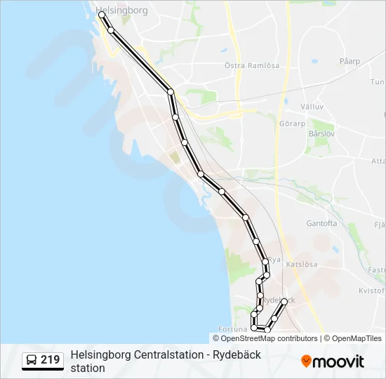 219 Bus Line Map