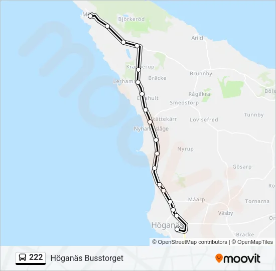 222 Bus Line Map