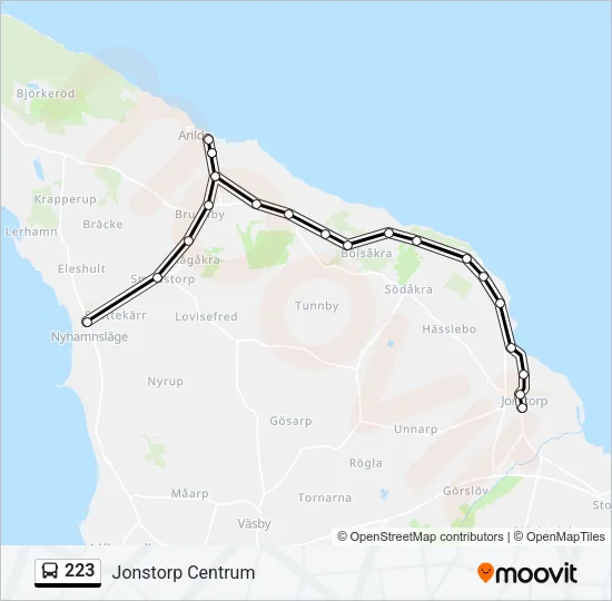 223 Bus Line Map