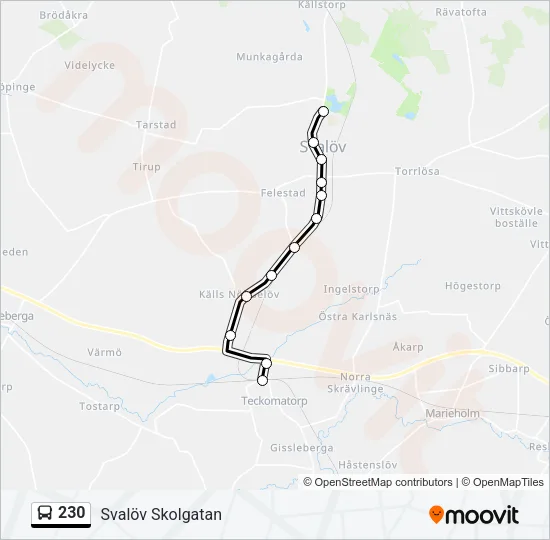 230 Bus Line Map