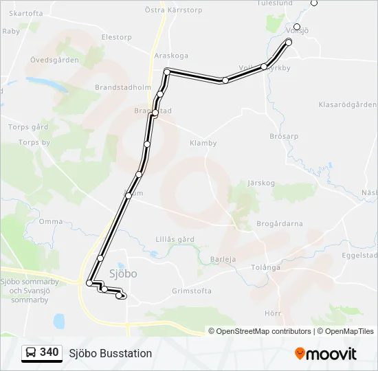 340 Bus Line Map