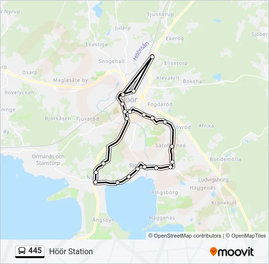 445 Bus Line Map