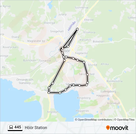 445 Bus Line Map