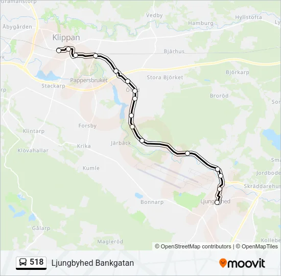 518 Bus Line Map