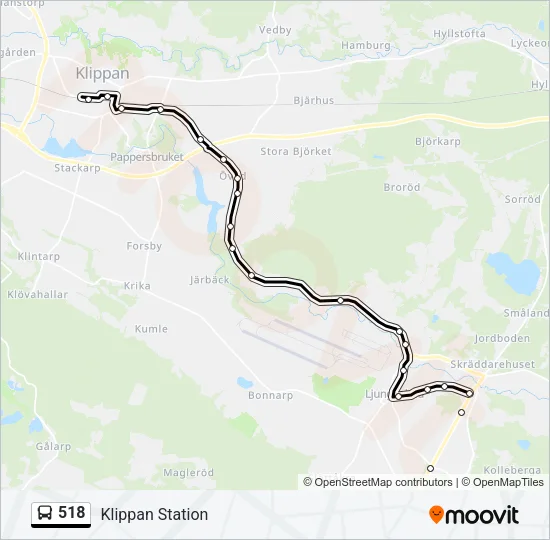 518 Bus Line Map