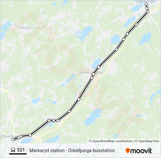 521 Bus Line Map