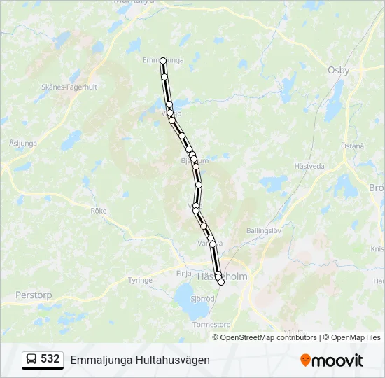 532 Bus Line Map