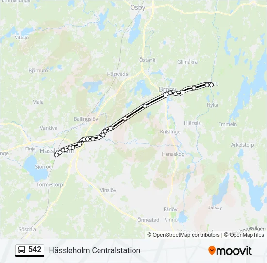 542 Bus Line Map
