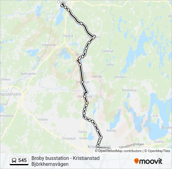 545 Bus Line Map