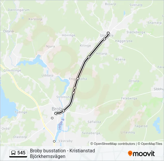545 Bus Line Map