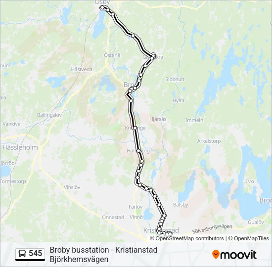 545 Bus Line Map