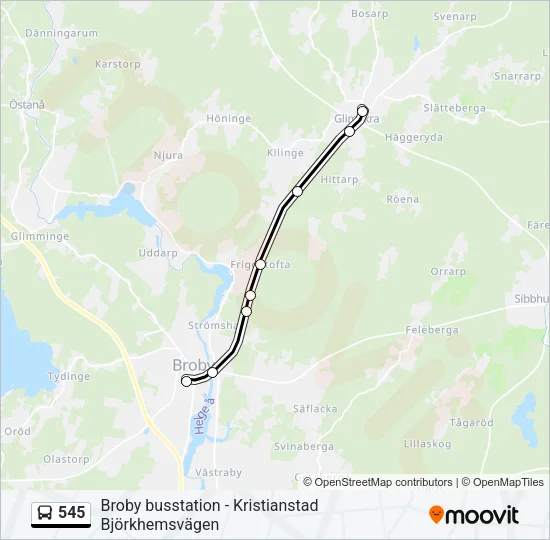 545 Bus Line Map