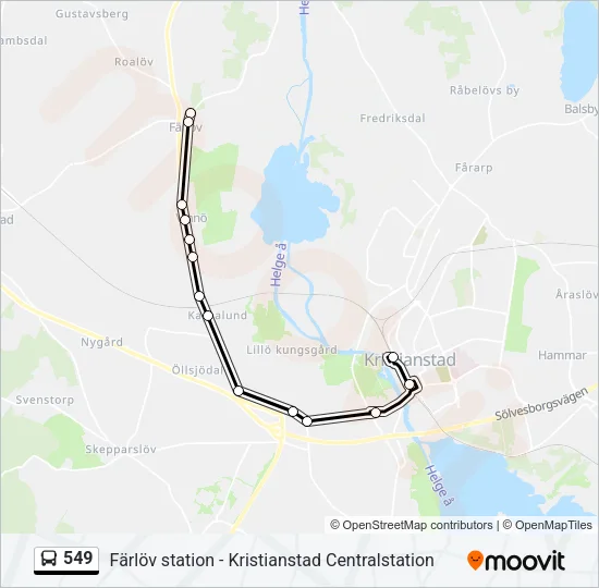 549 Bus Line Map