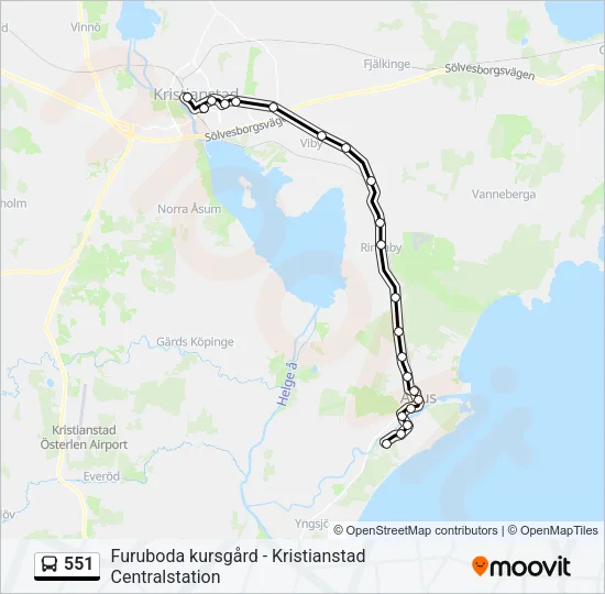 551 Bus Line Map