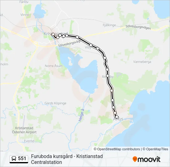 551 Bus Line Map