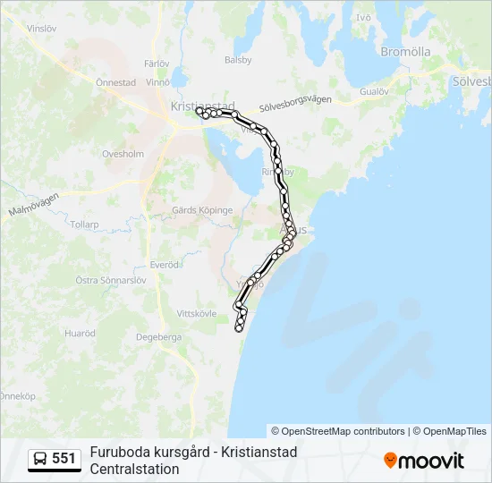 551 Bus Line Map