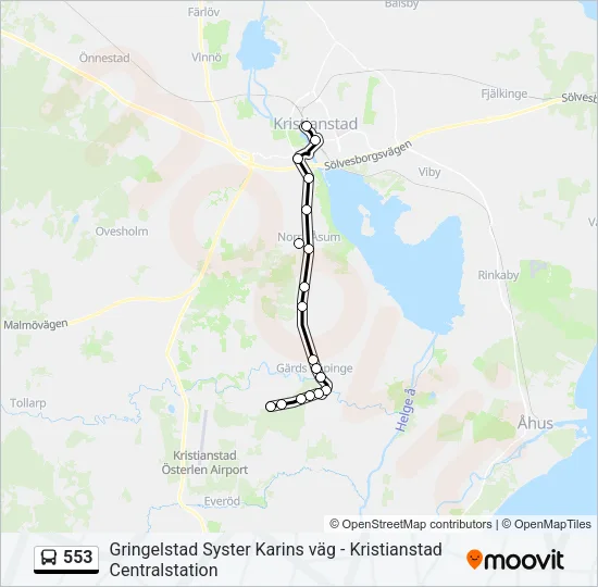 553 Bus Line Map
