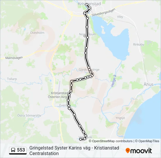 553 Bus Line Map