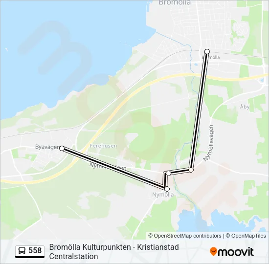 558 Bus Line Map