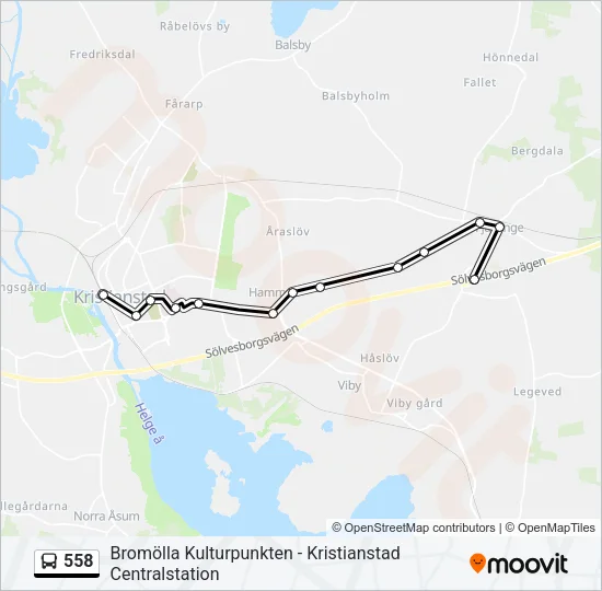 558 Bus Line Map