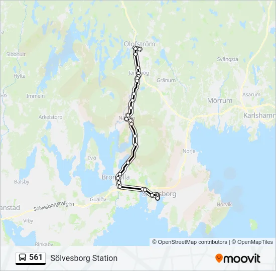 561 Bus Line Map