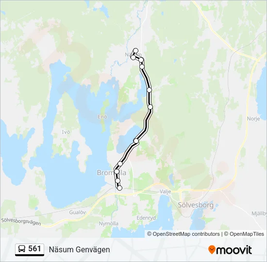 561 Bus Line Map