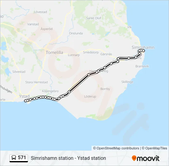 571 Bus Line Map