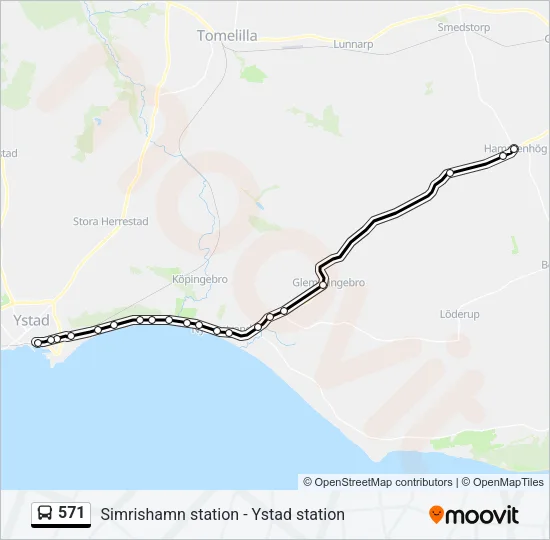571 Bus Line Map