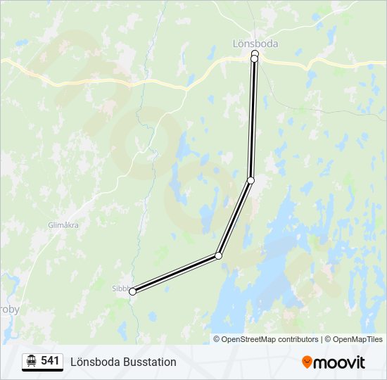 541 spårvagn Linje karta