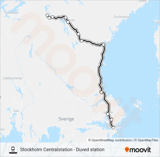 STOCKHOLM CENTRALSTATION - DUVED STATION  Line Map