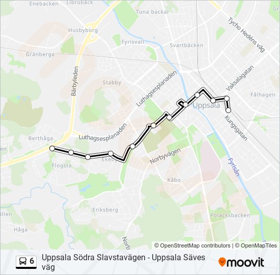 6 bus Line Map