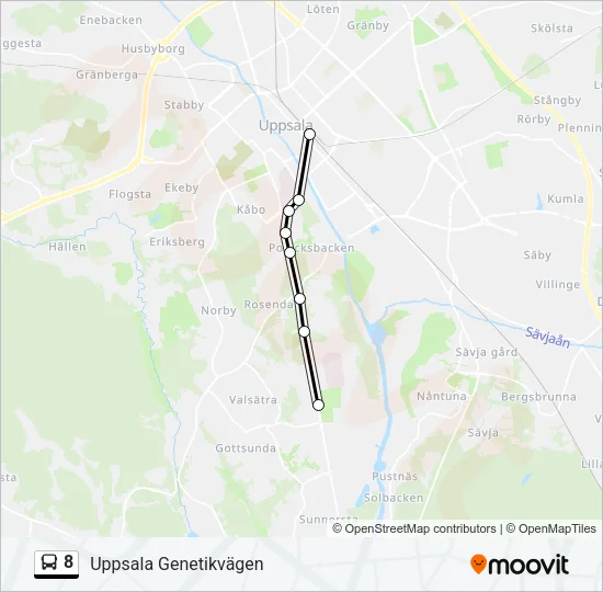 8 Bus Line Map