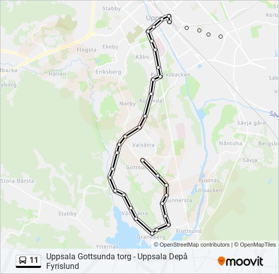 11 bus Line Map