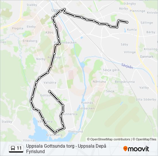 11 bus Line Map