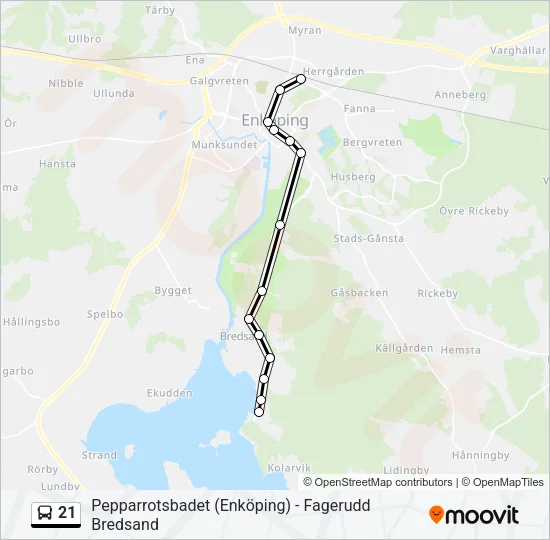 21 Bus Line Map