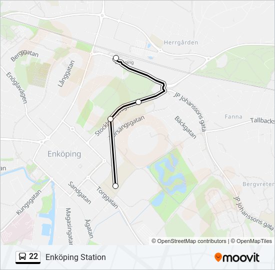 22 bus Line Map