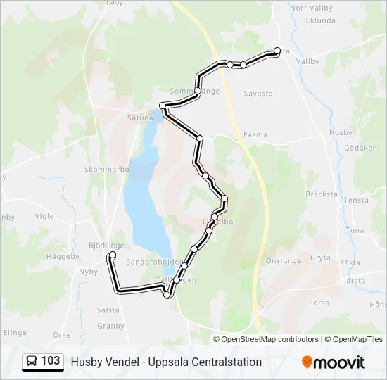 103 Bus Line Map