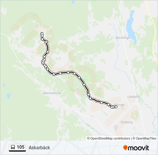 105 bus Line Map