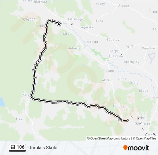 106 bus Line Map