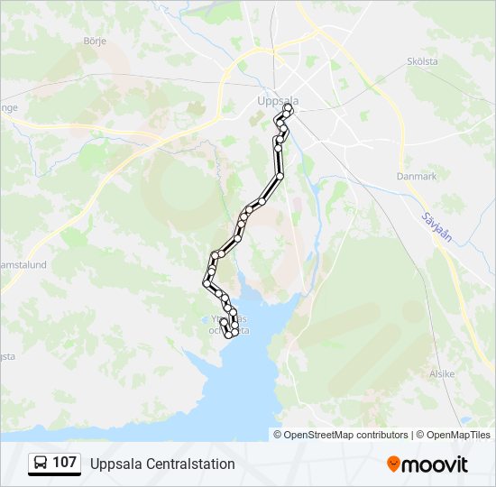 107 bus Line Map