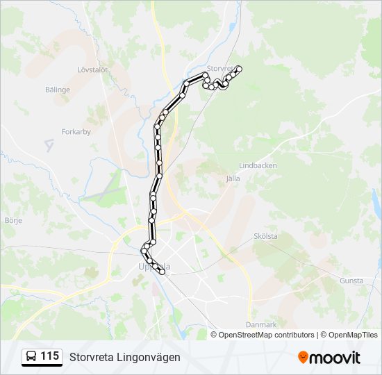 115 bus Line Map