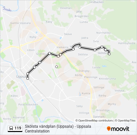 119 bus Line Map
