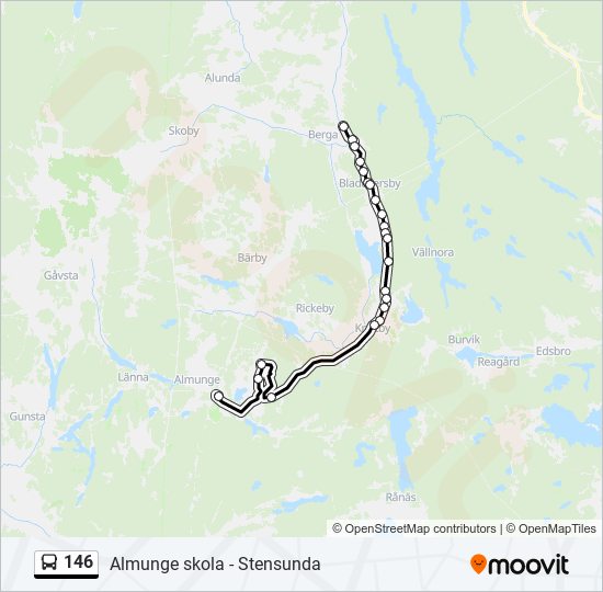 146 bus Line Map