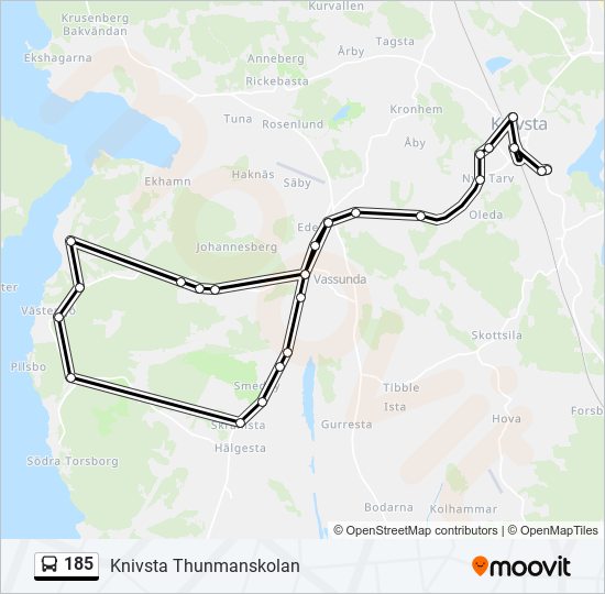 185 bus Line Map