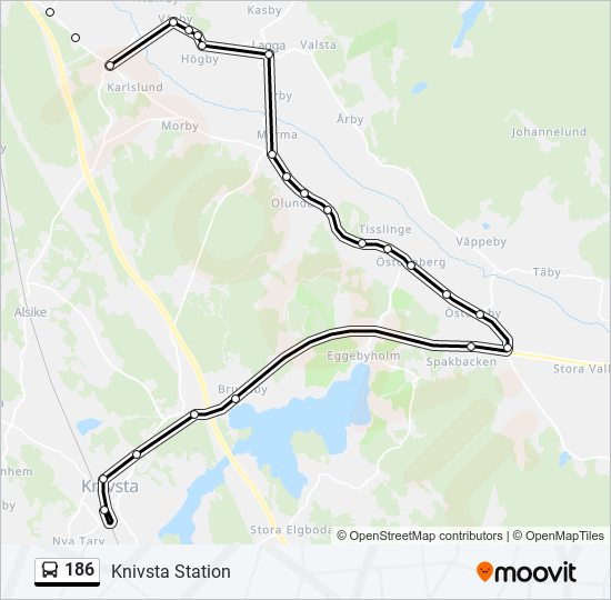 186 bus Line Map