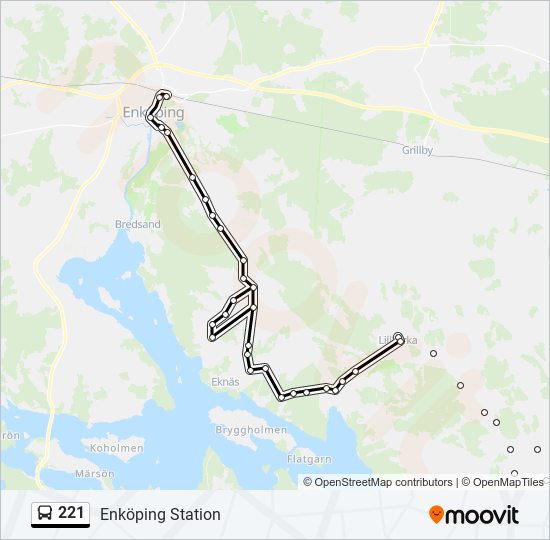 221 bus Line Map