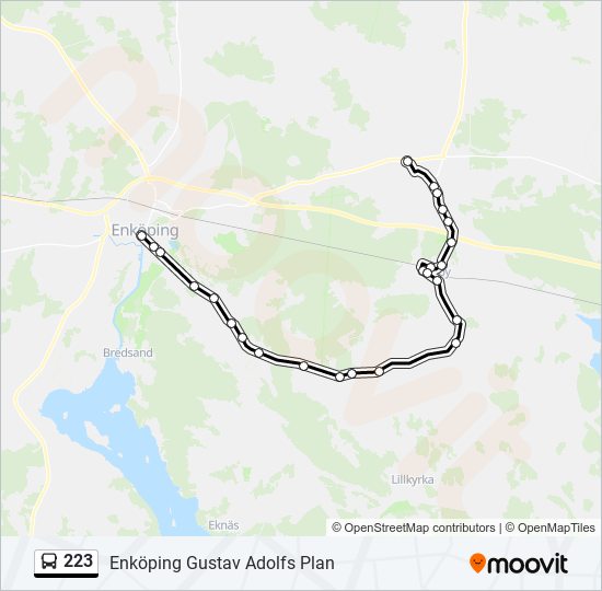 223 bus Line Map