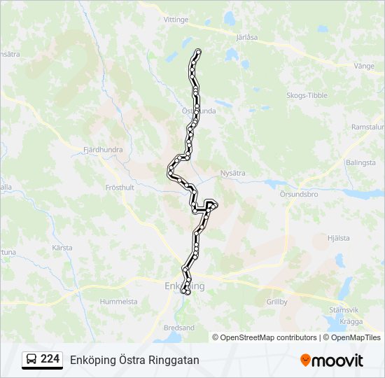 224 bus Line Map