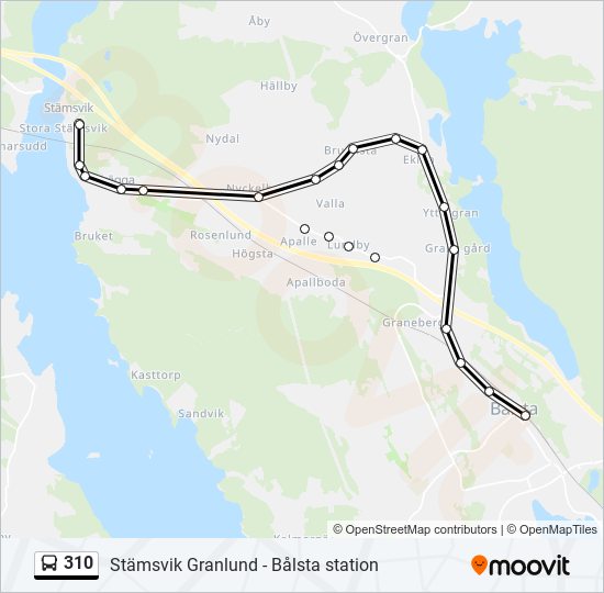 310 bus Line Map